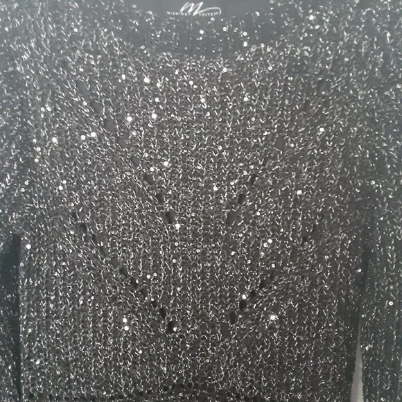 Midnight Velvet  Size Medium Black Sequined Heavy Sweater Dress. - Picture 4 of 4